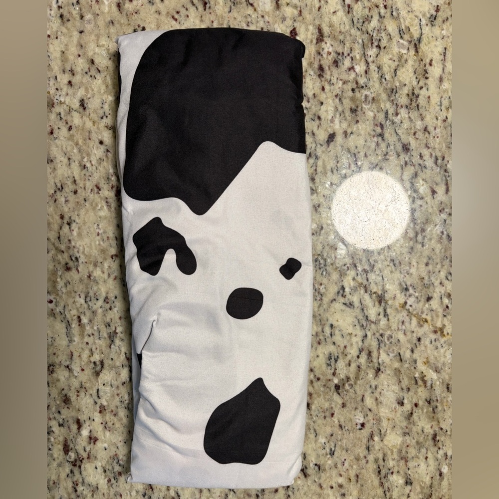 Twin Size Black and White Cow Print Fitted Sheet and Pillowcase